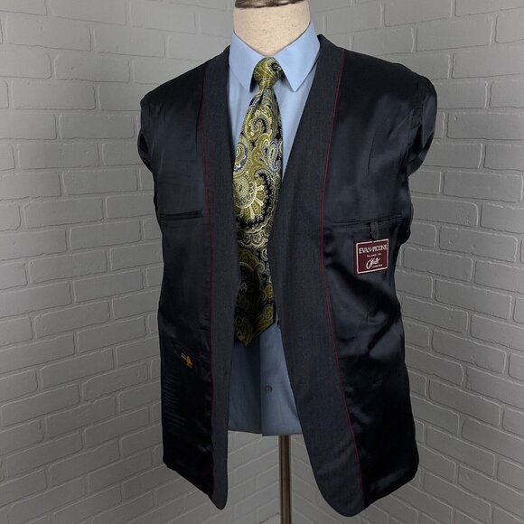 Evan Picone Blazer Men 42R Gray Blue Stripe Classic Career Wool VTG USA 80s‎ - Picture 6 of 16